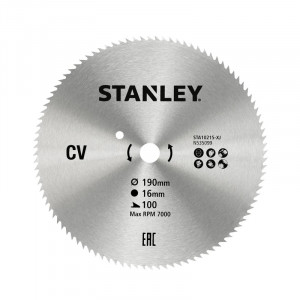 STANLEY - Panza fierastrau circular 190x16mm, 100 dinti [STA10215-XJ]