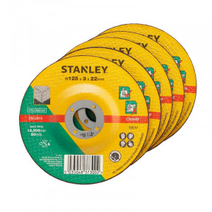 STANLEY - Disc abraziv pentru taiere piatra 125x22.23x3mm, 5 bucati [STA32053-QZ]