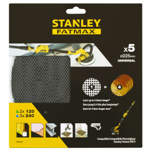 STANLEY - Foi abrazive 2×P120, 3×P240 pentru slefuitor pereti SFMEE500S, 5 bucati [STA39297-XJ]