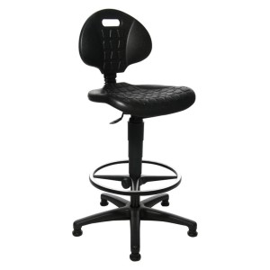 Topstar - Scaun de lucru Tec 20, negru, 590-840mm, spuma PU, suport picioare [72220PU0T]