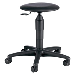 Topstar - Scaun pivotant Tec 60, 400-530mm, piele artificiala, negru, cu roti [72260D10]