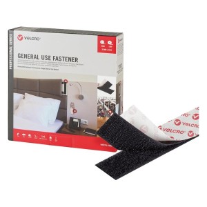 Velcro - Banda adeziva velcro, negru, 20mm, 25m [VEL-PS20000]