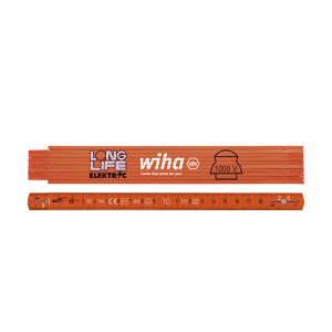 wiha - Rigla pliabila, Longlife, 2m, pentru electricieni, metrica, 10 segmente [WH42068]
